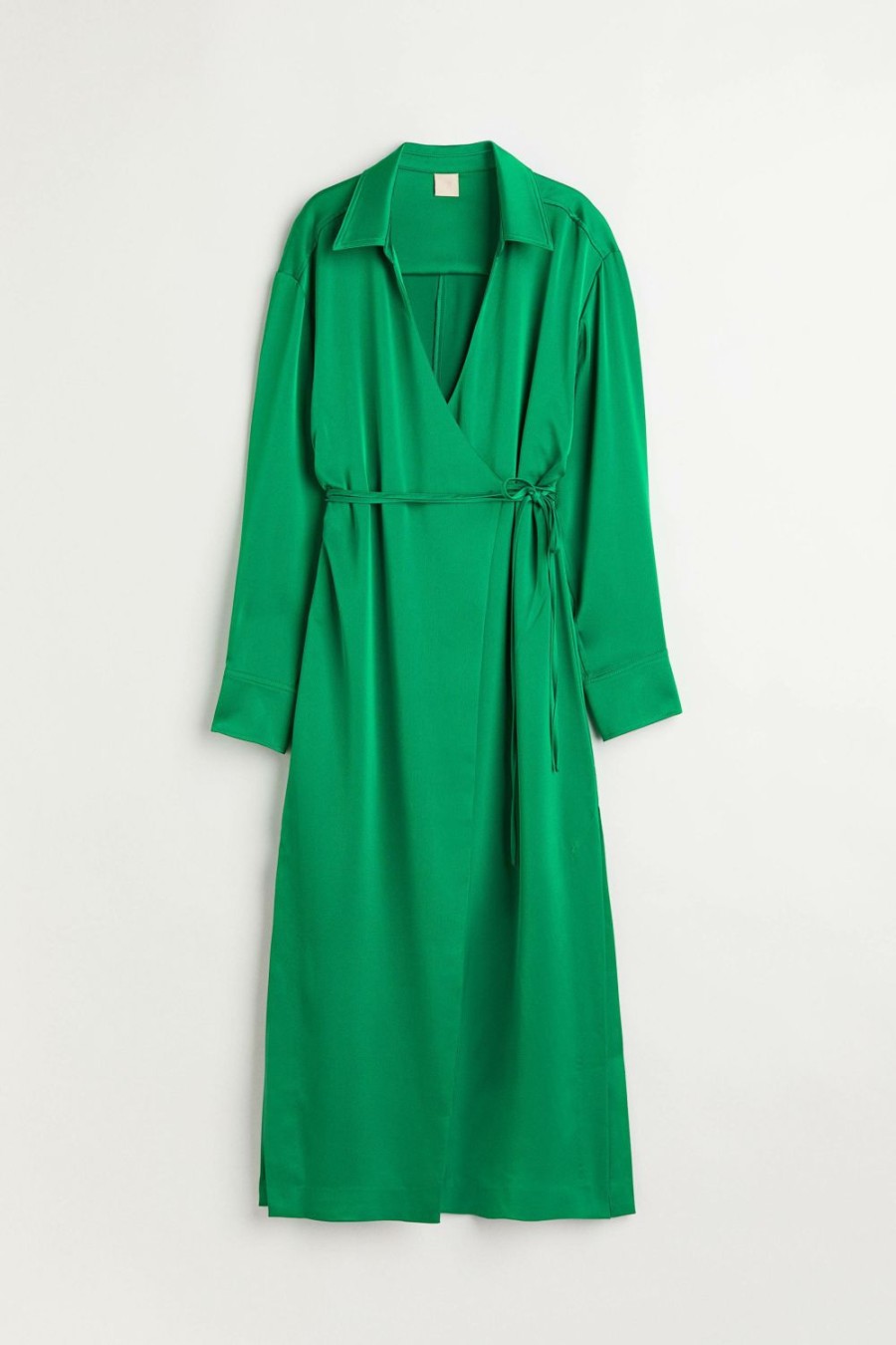 Women H&M | Satin Wrap-Front Dress – Hm-women